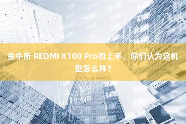 金牛所 REDMI K100 Pro初上手,你们认为这机型怎么样?